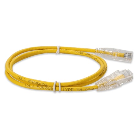 Add-On 7FT RJ-45 MALE TO RJ-45 MALE CAT6A STRAIGHT BOOTED, SNAGLESS YELLOW SL ADD-7FSLCAT6A-YW